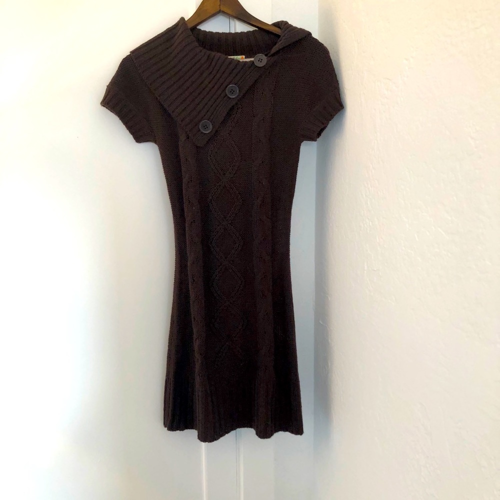 Brown sweater dress